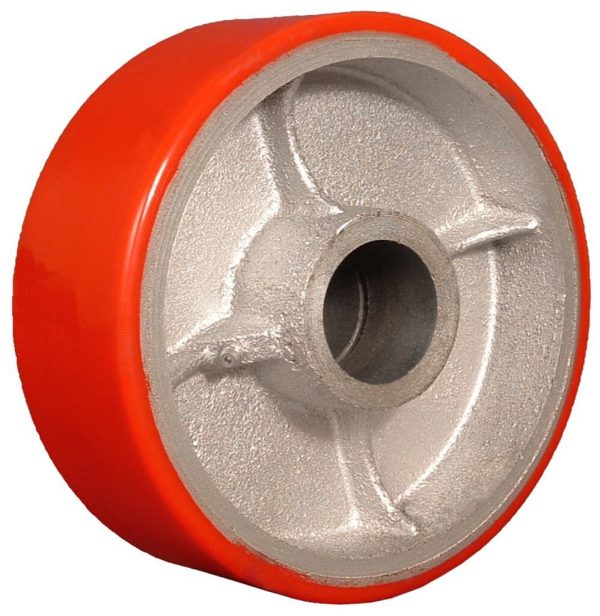 12″X3″ POLYURETHANE ON IRON WHEEL WITH ROLLER BEAIRNG