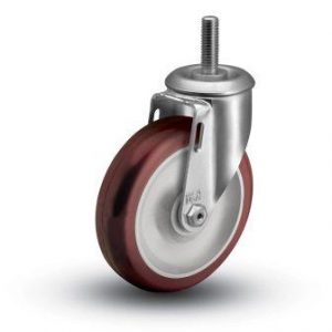 4″X1-1/4″ POLY ON POLY THREADED STEM SWIVEL CASTER