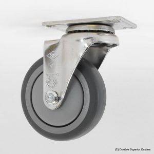 4″X1-1/4″ THERMOPLASTIC RUBBER STAINLESS STEEL SWIVEL CASTER