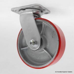 8″X2″ POLY ON IRON STAINLESS STEEL SWIVEL CASTER