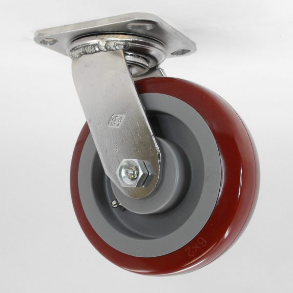 5″X2″ POLY ON POLY STAINLESS STEEL  SWIVEL CASTER